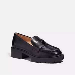 COACH Leah Leather Loafer (Black) Women's Shoes- Size 11